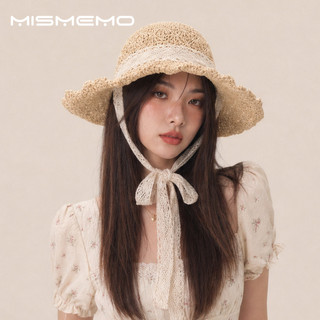 MISMEMO Mũ Rơm Ren Cho Mùa Hè Đi Biển, Che Nắng và Gấp Lại Dễ dàng