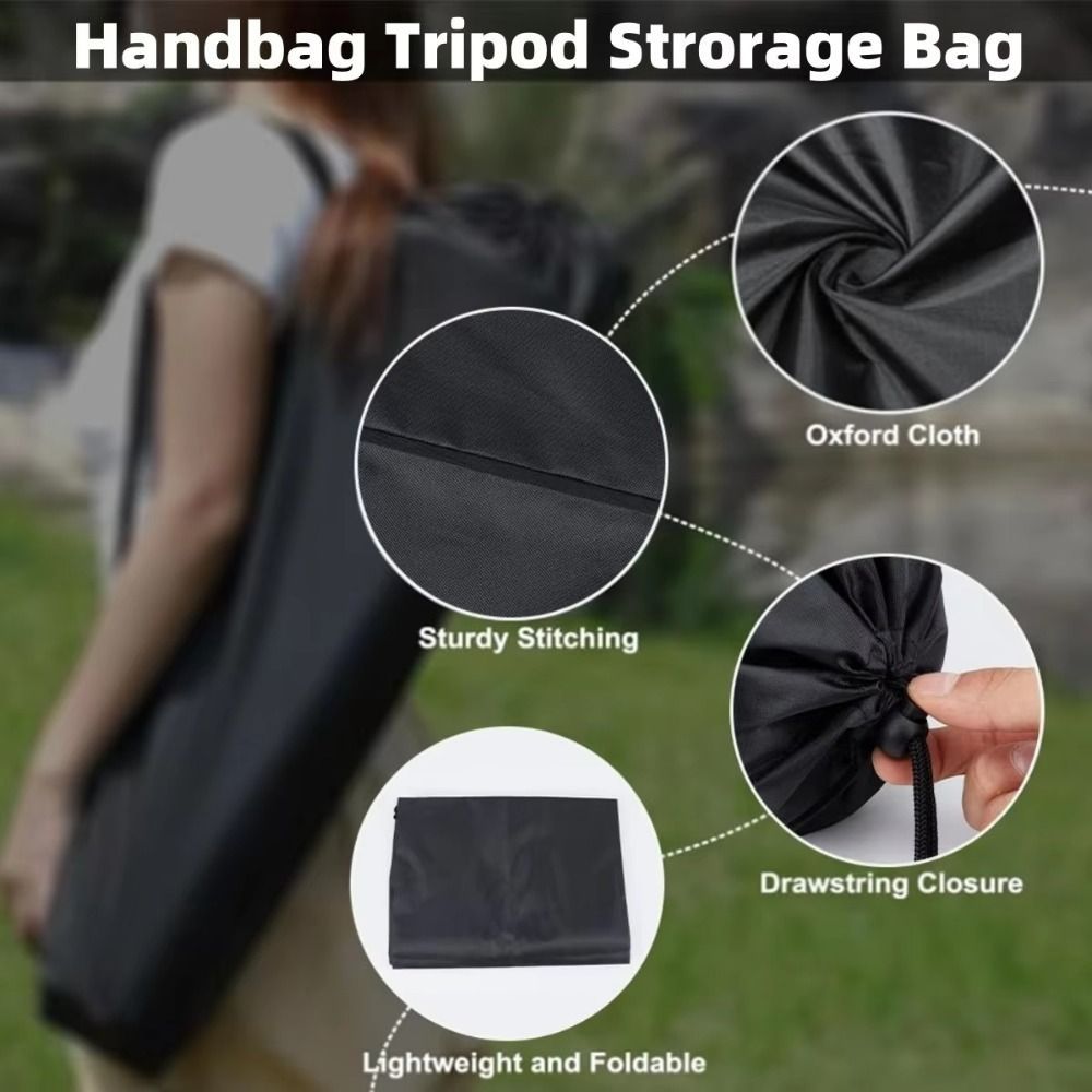Túi Monopod FEDAOG, Túi ba chân bằng vải đen, Túi đựng đồ di động có thể gập lại tại nhà