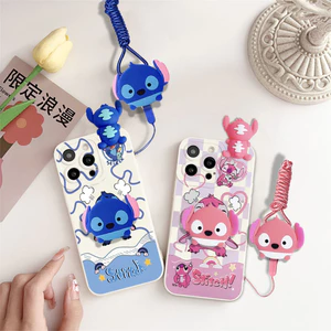 Ốp điện thoại hình thiên thần Angry Stitch dễ thương có dây buộc cho Huawei Nova 13 14 15 Pro 11i 12i 13i 13 14 Ultra Y61 Y63 Y72 Y72S Y71 Y90 Y91 Y60 Y70 Plus Vỏ silicon mềm