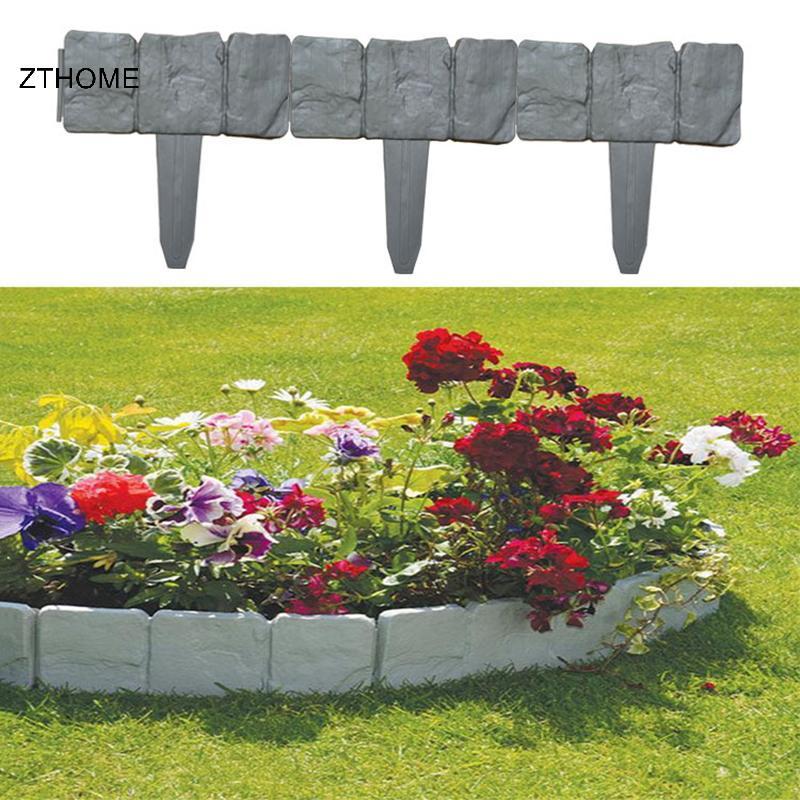 ZTHOME 10 Chiếc Hàng Rào Sân Vườn Giả Đá Vật Hỗ Trợ Cổ Phần Ngoài Trời Viền Trang Trí Biên Giới DIY Bãi Cỏ Cảnh Quan Hàng Rào Thực Vật HOT