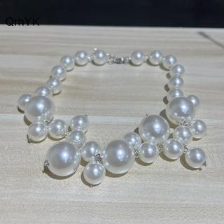Nhà Máy Thời Trang Vintage Hyperbole Ngọc Trai Không Đều Nelace Pháp Retro Xương Cổ Dây Xích Dành Cho Nữ Cô Gái Mặt Dây Chuyền Thanh Lịch Nelace Trang Sức Quà Tặng QrhYK