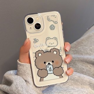 Ốp điện thoại trong suốt trong suốt Gấu Selfie Thích hợp cho iPhone 17 16 15 promax xs xr 14promax 13 12 11 pro max 12promax 15plus 16promax 17pro