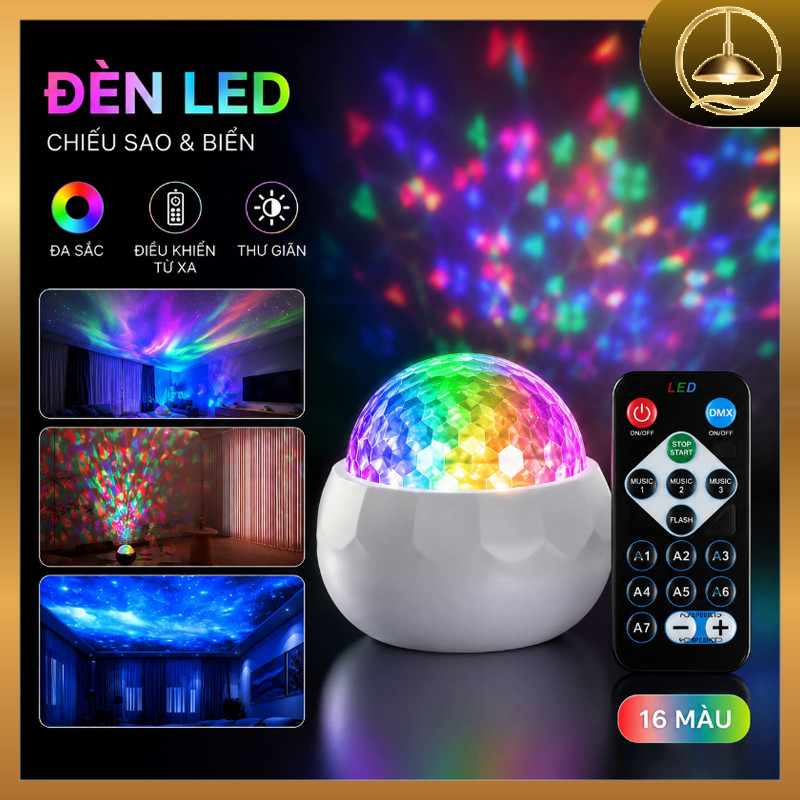 Đèn Cực Quang Bản Đủ Màu, Hình Ảnh Cực Quang Chuyển Động Nhẹ Nhàng, Decor Phòng Ngủ, Có Điều Khiển Từ Xa