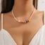 Vòng cổ đính cườm phong cách Bohemian với đá sơn dành cho trang sức nữ
