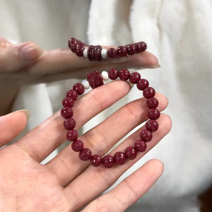 Mới Phong Cách Trung Quốc Tự Nhiên Cinnabar Vòng Tay Ba Trong Một Màu Tím Vàng Chuyển Benming Wangfu Vòng Tay Hoàng Đế Nam Nữ Quà Tặng Phù Hợp Với