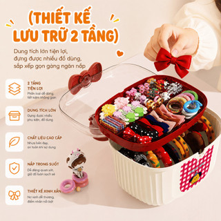 Hộp Đựng Trang Sức, Kẹp Tóc Có Quai Xách – Hộp Nhựa Đựng Phụ Kiện Đa Năng Cho Bé Siêu Dễ Thương