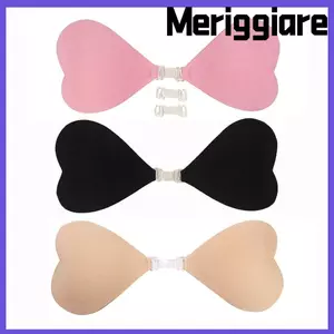 Miếng dán ngực vô hình MERIGGIARE, Áo ngực dính mỏng hình trái tim, thoải mái với ngực nhỏ Tập hợp miếng dán ngực liền mạch cho váy cưới hàng ngày