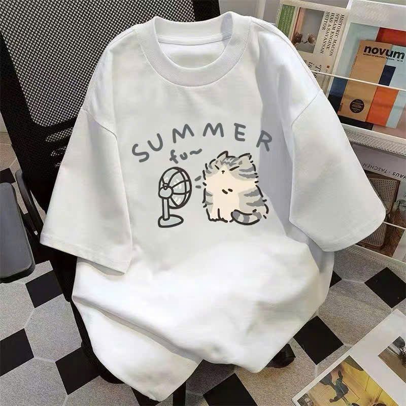 Áo phông unisex form rộng chất cotton su, họa tiết chữ summmerr, siêu đẹp, thời trang cá tính - chang3158