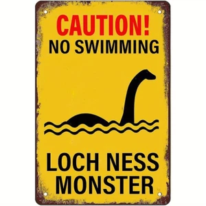 CIFbuy Vintage Loch Ness Quái Vật Ký Hiệu Kim Loại Mảng Mộc Mạc Trang Trí Tường Quà Tặng Ngộ nghĩnh Retro Mới Lạ Tín Hiệu