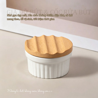 Miss Gooey Nail art gốm xoắn ốc lưới ba trong một giá đỡ bút, cốc rửa bút có nắp, dụng cụ làm sạch và trị liệu bằng bút đa chức năng