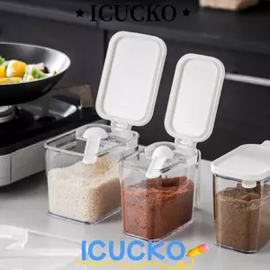 ICUCKO Lọ Gia Vị Đấm Miễn Phí Chống Bụi Gia Vị Có Thể BBQ Nấu Ăn Thảo Dược Người Tổ Chức Spice Shaker Hộp Bảo Quản Hộp Đựng Đường Tiêu