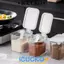 ICUCKO Lọ Gia Vị Đấm Miễn Phí Chống Bụi Gia Vị Có Thể BBQ Nấu Ăn Thảo Dược Người Tổ Chức Spice Shaker Hộp Bảo Quản Hộp Đựng Đường Tiêu