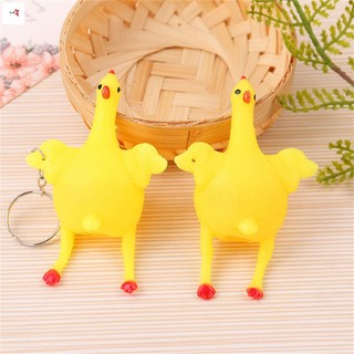 Đồ chơi gà đẻ trứng bằng nhựa Móc khóa tiện ích giảm căng thẳng cho bữa tiệc văn phòng