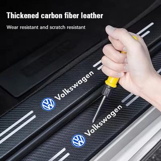 Volkswagen Cửa Ô Tô Tấm Bảo Vệ Chống Trầy Xước Cửa Ngưỡng Thảm Scuff Tấm Cửa Tự Động Bàn Đạp Bảo Vệ Miếng Dán Cho VW R Line Polo Fox Gol Up Golf Beetle Santana Sagitar Tiguan Passat