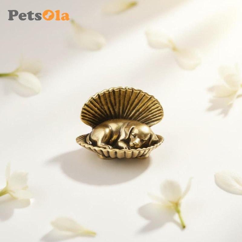 PETSOLA Kim Loại Chó Tượng Đồng Vỏ Chó Con Trang Trí Whimsical Trang Trí Nhà Cửa Cho Trà Kệ Bàn