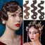 AqToCna Tổng Hợp Vintage Tay Đẩy Ripple Giả Nổ Cộng Hòa Trung Hoa Phong Cách Sóng Đầu Tóc Giả Mảnh Cổ Dành Cho Nữ AqToCna
