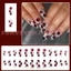 Burgundy Gradient Thiết kế chấm hoa đen Thiết kế móng tay ép bóng 24 miếng