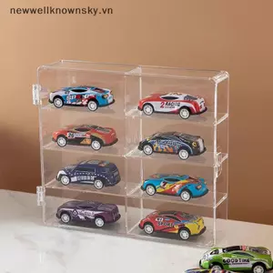 MỚI 1 Cái Chống Bụi Xe Chống Đấm Dính Tường Trong Suốt Hộp Bảo Quản 1: 64 Acrylic Xe Hiển Thị Hộp Cho Xe Mô Hình Tủ Đồ Chơi Ra SKY