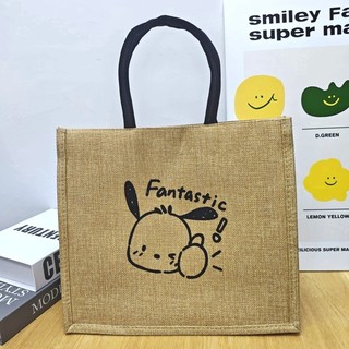 Túi Tote vải lanh Cotton phong cách Trung Quốc mới Graffiti thời trang