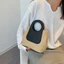 Mùa hè Retro Tương Phản Màu Khâu Túi Rơm Túi Nhỏ Dệt Tay Túi Đựng Mỹ Phẩm Đơn Giản Thời Trang Một Vai Túi Xách