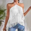 Châu Âu Mỹ Ngoại Thương Rỗng Sling Thời Trang Tua Rua Sling Dây Top Gợi Cảm Cô Gái Nóng Nữ Mặc Ngoài Mùa Hè