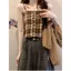 Màu Cà Phê Ngắn Chống Nắng Dệt Kim Cardigan Nữ Xuân Hè Vải tuyn Rỗng Băng Lụa Áo Top Trang Trọng Đeo Vai Hai Mảnh Phù Hợp Với