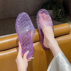 Dép Nhà Trong Nhà Ngày Gia Đình Pha Lê Giày Nữ Nam Phòng Tắm Tắm Giày Sandal Thạch Giày Khử Mùi Chống Trơn Trượt Giày 3PWR