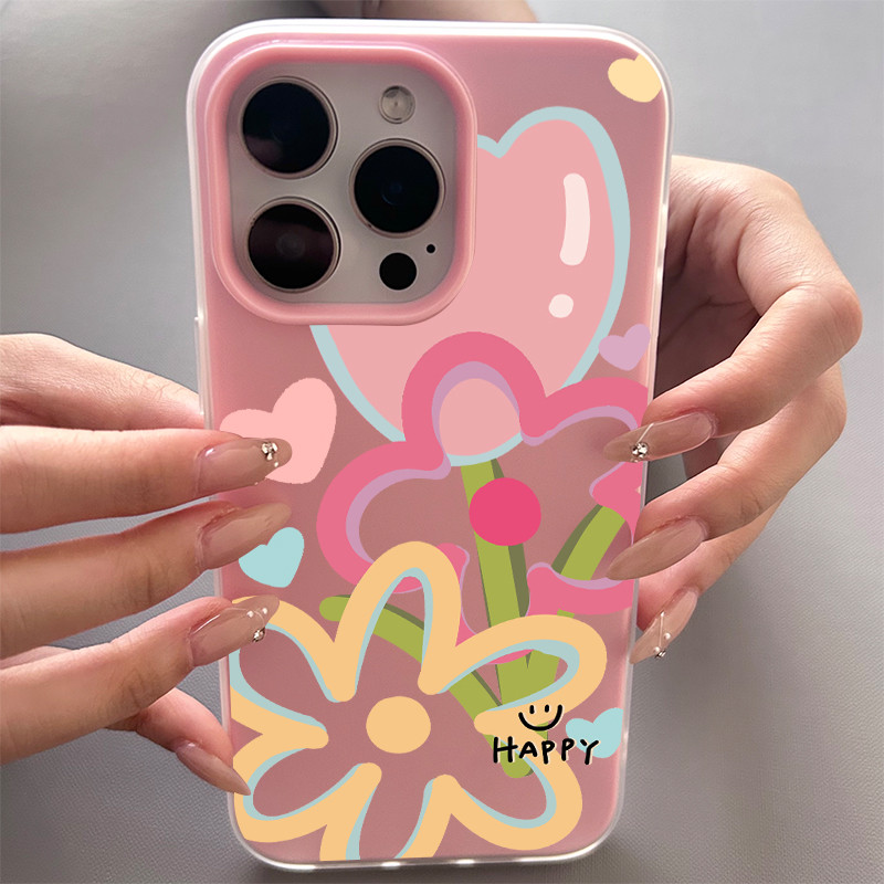 Ốp điện thoại họa tiết hoa ly xanh cho iPhone 17/16 Pro Max/15/14/13/12/11