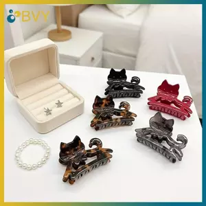Kẹp Tóc Mèo BVY Hoạt Hình Phong Cách Retro Rỗng Ra Màu Sắc Thanh Lịch Nữ Cô Gái Kẹp Tóc Thời Trang Cho Thường Ngày Và Mặc Tiệc.