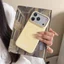 Ốp lưng cứng từ tính siêu mỏng cho iPhone 11 11Pro 11ProMax 12 12Pro 12ProMax 13 13Pro 13ProMax 14 14ProMax 15 16E Plus air 17 17Pro 17ProMax Ốp họa tiết màu vàng mờ