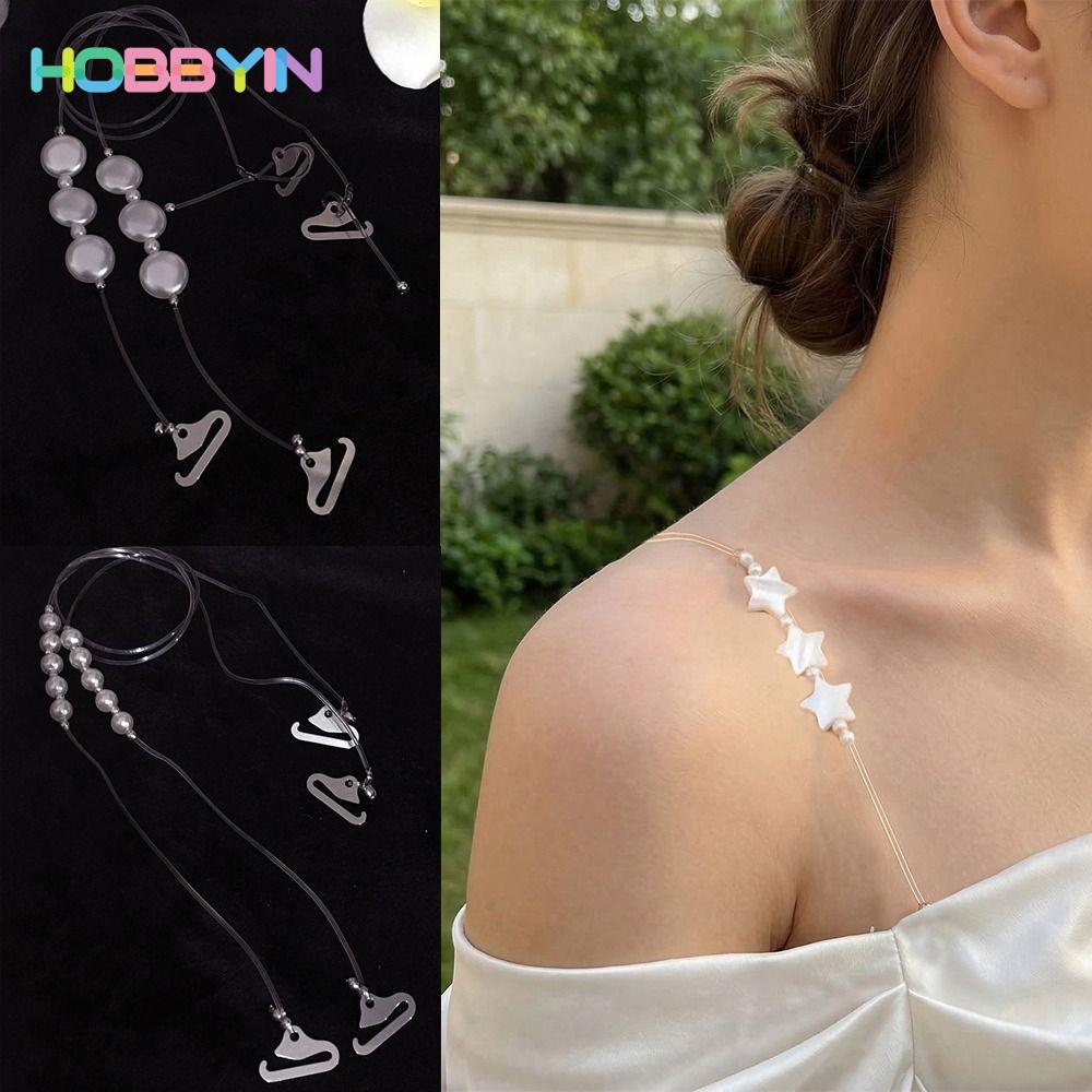 Dây đeo áo ngực trong suốt HOBBYIN, Dây đeo đồ lót chống trượt vô hình, Ngôi sao vai gợi cảm / Tình yêu / Vỏ có thể điều chỉnh Dây đeo vai Váy dạ hội