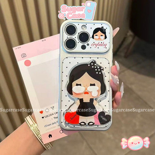 Ốp Lưng Cho IPhone 17Air 13 11 17 16 15 14 12 Pro Max 16 7 8 15 Plus Bìa mềm hoạt hình dễ thương Crybaby Bracket
