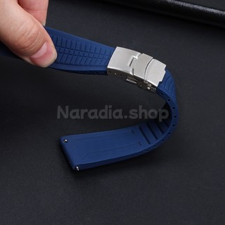 Phát hành nhanh Khóa gấp 20 / 22 / 24mm Dây đeo đồng hồ silicon bền bỉ Lặn cao su Dây đeo đồng hồ nam nữ Dây đeo cổ tay thể thao