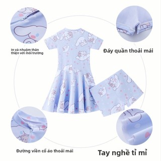 Đồ bơi bé gái dáng váy - Họa tiết hoạt hình xinh xắn, co giãn nhanh khô mặc đi biển hè
