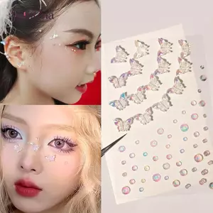 AqToCna 1 Bộ Trang Điểm Thời Trang Mắt Kim Cương Mặt DIY Cơ Thể Pha Lê Đá Quý Miếng Dán Hình Xăm Kim Cương Giả Móng Tay Nghệ Thuật Trang Trí Phấn Mắt Stiers AqToCna