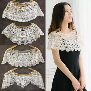 PNPIA- Nữ Dệt Kim Rỗng Ra Khăn Choàng Quấn Cưới Cô Dâu Dạ Hội Đầm Ren Khăn Choàng Cưới Hoa Hướng Dương Ren Khăn Shrug Cape Poncho