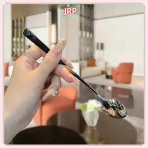 JRP Thìa Inox Hàn Quốc Tay Cầm Dài Bộ Đồ Ăn Thiên Khuấy Thìa Đá Bữa Ăn Thìa Hộ Gia Đình Thìa Ăn Tối JRP