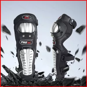ST2 4 Xe Máy Đầu Gối Shin Cận Vệ Thép Không Gỉ Chống Va Chạm Miếng Lót Bảo Vệ Thể Thao Ngoài Trời TS2