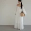 Đầm Linen Suông Dài Dáng Rộng Trễ Vai Cho Nữ Basic Hàn Quốc Sang Chảnh Mặc Đi Du Lịch, Đi Chơi