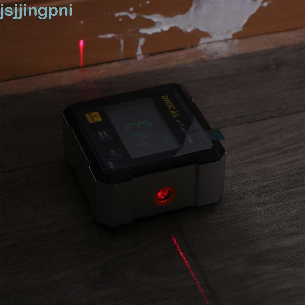 Máy đo góc hiển thị JSJING, Máy đo góc đo độ chính xác bốn mặt, Máy đo góc hiển thị kỹ thuật số nhỏ gọn 360 độ Laser cấp điện tử