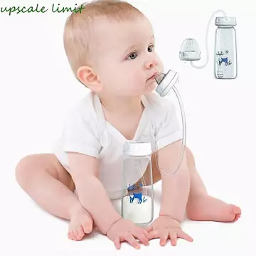 Bình sữa UPSCALE GIỚI HẠN, Bình sữa sơ sinh cổ bình thường rảnh tay, Dễ thương với ống hút Chống nghẹt cho bé bú Bình sữa dễ dàng Đồ dùng cho trẻ sơ sinh