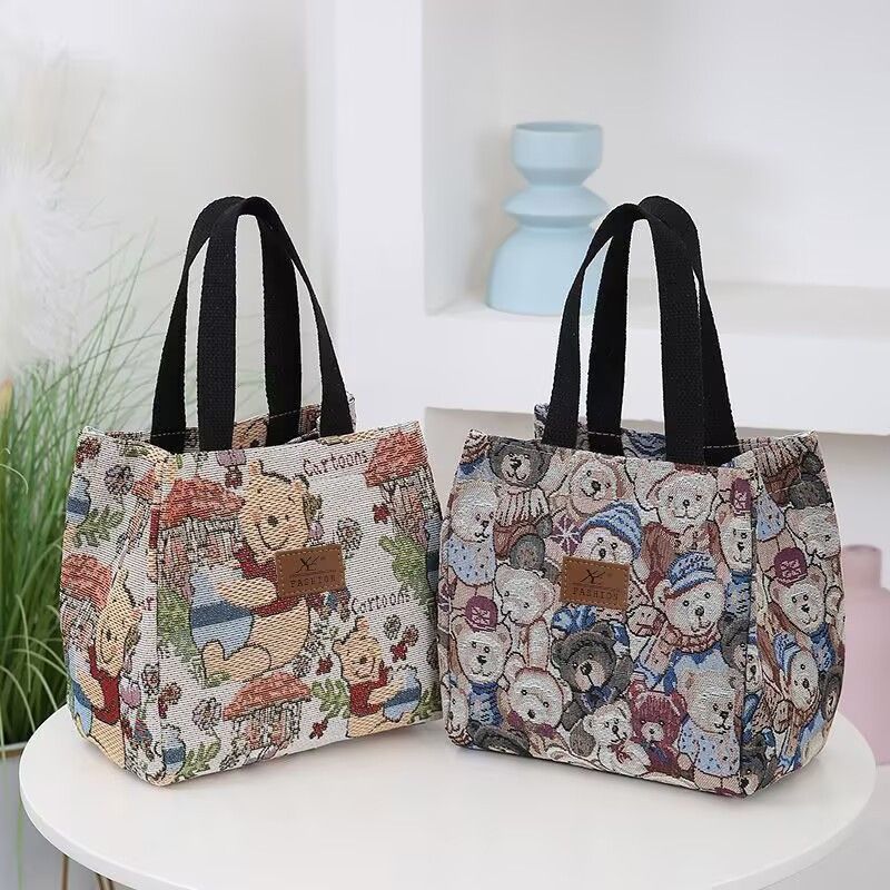 Phong Cách Mới Tote Hoạt Hình Dày Vải Mẹ Dung Tích Lớn Làm Việc Học Sinh Hộp Cơm Trưa Bento 2026-6-1