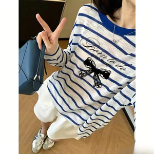 Milyfashion Kích Thước Lớn Rời Kem Chống Nắng Rời Mỏng Hơn Nhìn Nơ In Top Mùa Hè Mỏng Phong Cách Chống Nắng 0NOD