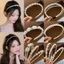 Mới Thanh Lịch Giả Ngọc Trai Đầu Vintage Hoa Hồng Tóc Hoop Ngọt Hai Lớp Đính Hạt Băng Đô Quấn Tóc