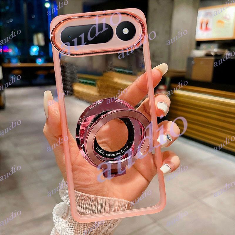 TECNO Spark 50 5G Họa Tiết CD Lấp Lánh Giá Đỡ Từ Tính Ốp Lưng Điện Thoại Cho Tecno Spark 50 Spark50 TecnoSpark50 5G 4G Full Lens Camera Phim Bảo Vệ Trong Suốt Có Giá Đỡ Vòng