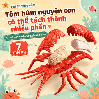 Bộ đồ chơi cắt ghép 14 chi tiết – Hộp táo, dao cắt, thớt, đĩa – Rau củ, hải sản , gà – Mô phỏng nấu ăn, rèn khéo léo