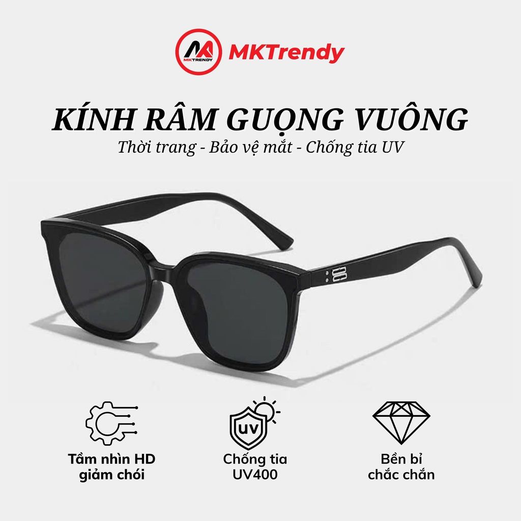 [Live x MKTRENDY] Kính râm gọng vuông chống tia UV chống nắng thời trang nam nữ phong cách Hàn Quốc R8