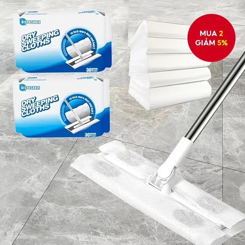  Bộ 50 miếng lau nhà dùng một lần, không xơ, tấm lau tĩnh điện cho việc lau khô/ướt