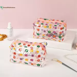 Túi đựng đồ trang điểm bằng nhựa trong suốt BeautifulHomeA có dây kéo cho du lịch Hộp đựng mỹ phẩm tiện lợi Túi giặt cho phòng tắm Phòng tập thể dục VN