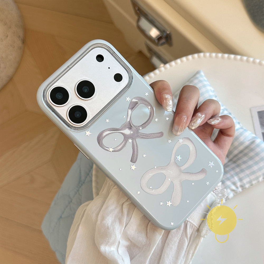 Phone Case For iPhone 17 Pro Max 16 15 14 13 TPU Gilding Aesthetic Korean Cute